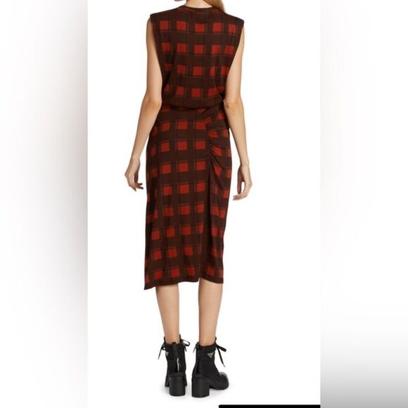 NWOT Derek Lam 10 Crosby Plaid Landry Plaid Muscle Tank Dress D1 - Picture 3 of 13